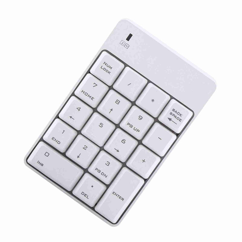 ZERONE USB Numeric Keypad Keyboard for Laptop Notebook Desktop PC, Portable Mini 18 Keys Numpad 2.4GHz USB Number Pad with Receiver(White) - Image 5